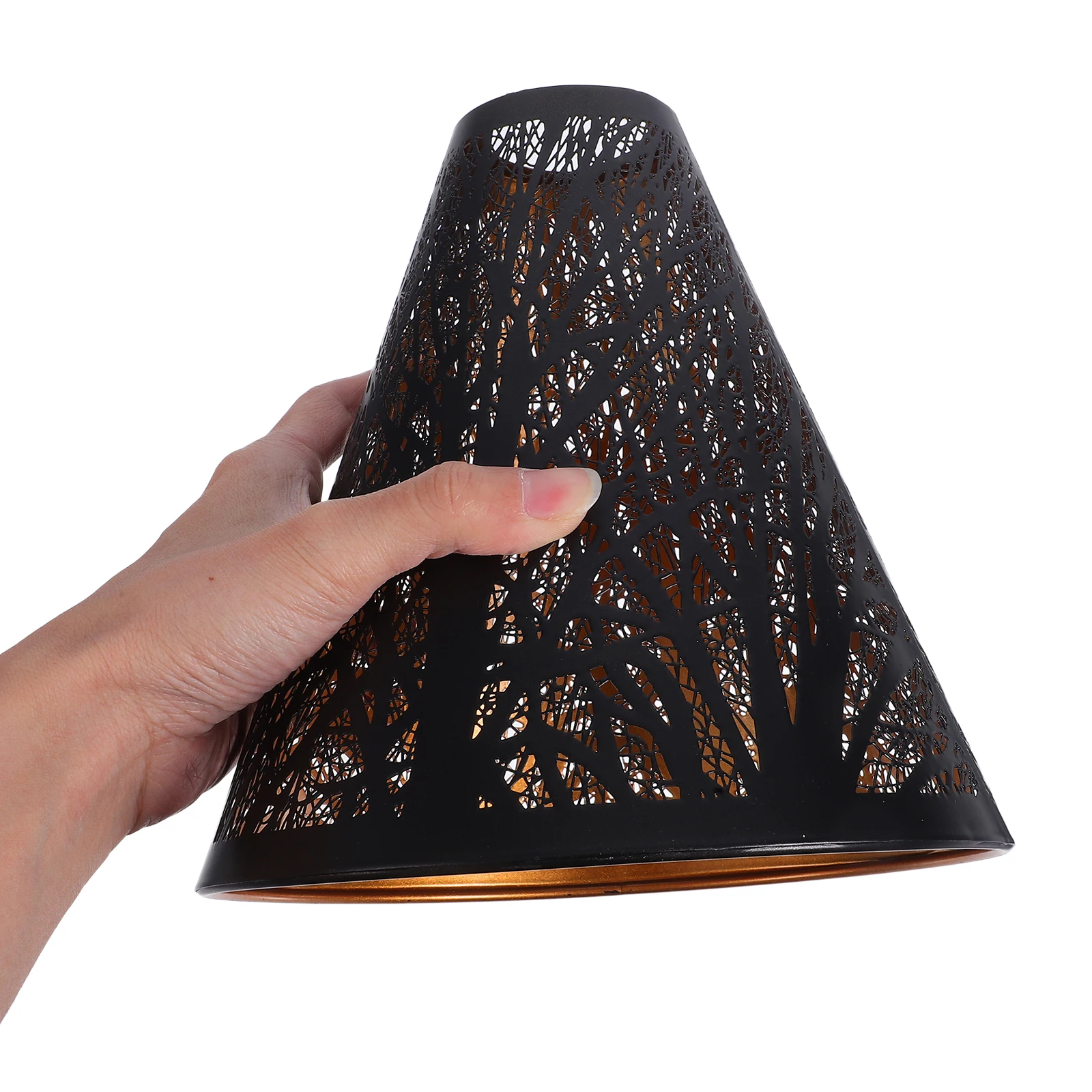 

Lampshade Black Gold Metal Drum Shade for Floor Lamp Table Light Cover Vintage Industrial Style Home Decor Easy Maintenance