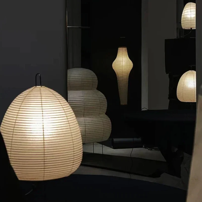Simple and Creative LED Rice Paper Floor Lamp E27 Indoor Living Room Dining Room Bedroom Decoration Atmosphere Lighting