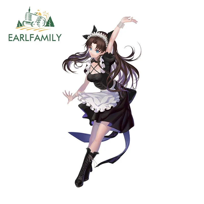 

EARLFAMILY 13cm x 6cm for Rin Tohsaka Funny Car Stickers Anime Sunscreen Decal Personality Air Conditioner RV Car Accessories