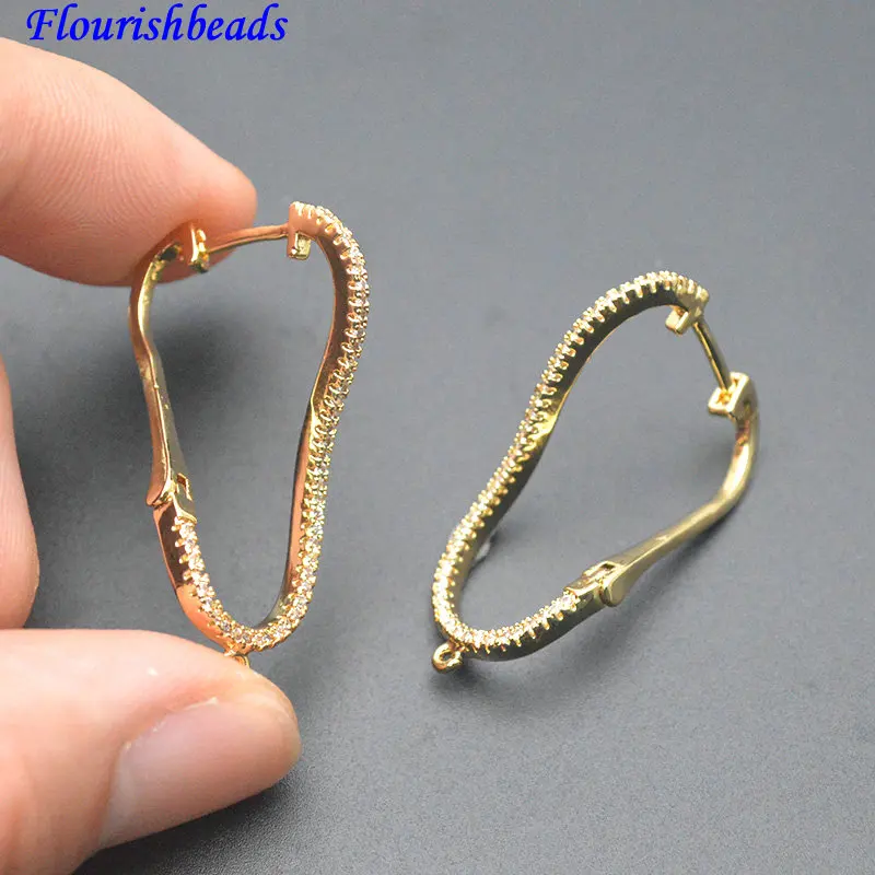 

10 шт. выдающиеся витые серьги большого размера 20x30 мм, застежки Shvenzy