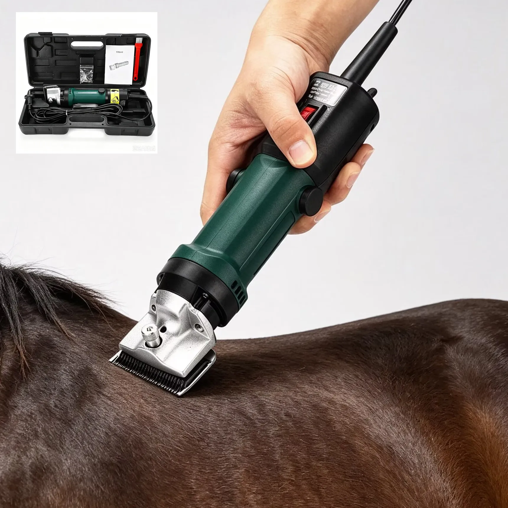 Electric dark green horse hair shears, hair shears, hair shearing machine