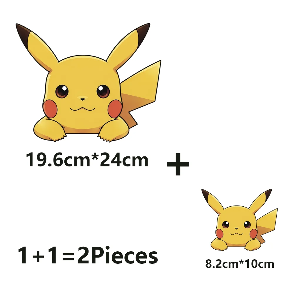 Bügelbare, wärmeaktivierte Thermotransferdruck-Aufkleber mit Pikachu-Motiv, niedliche Aufnäher zum Aufbügeln für Kinderkleidung und Accessoires, individuell anpassbar. – Detail 2