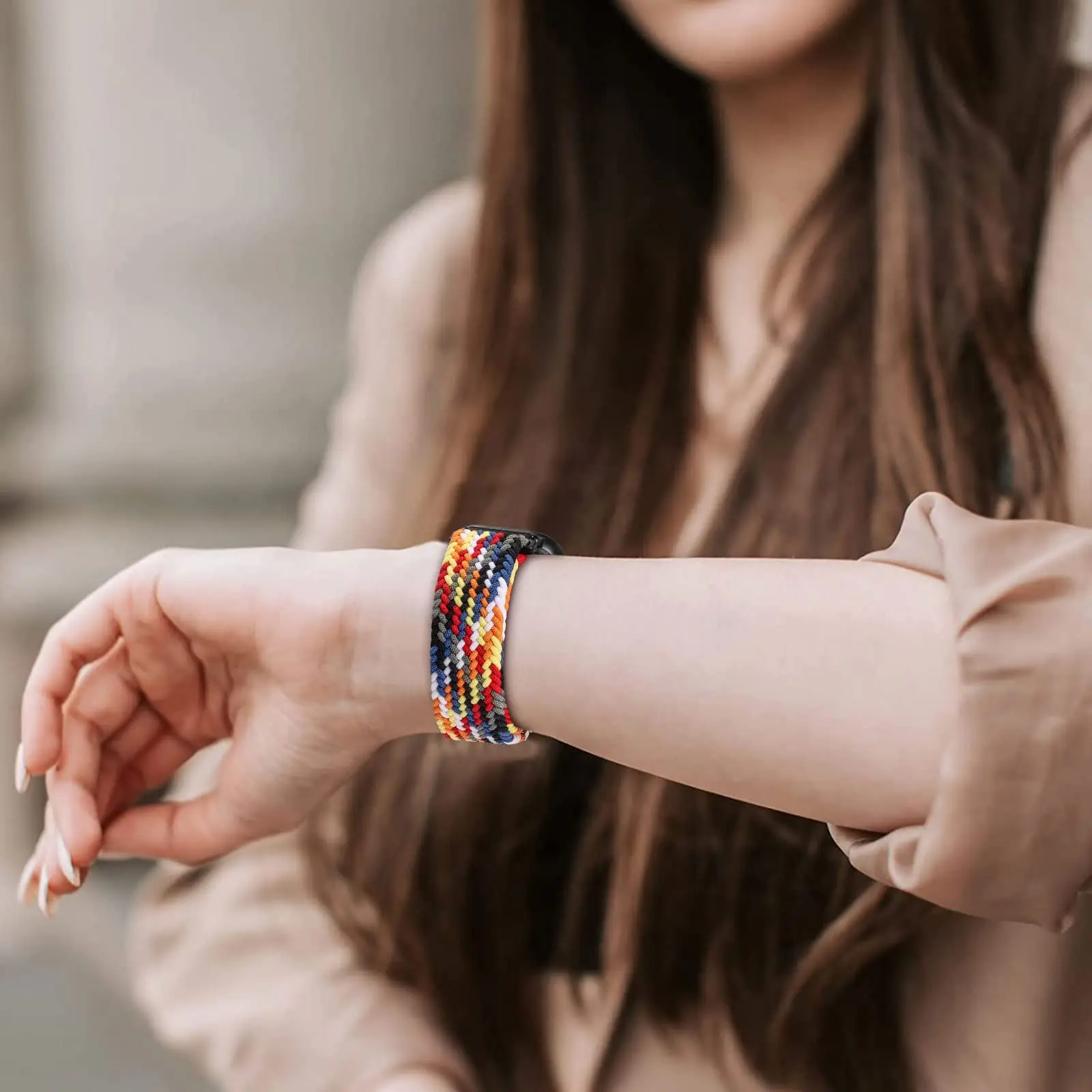 سوار مضفر من النايلون مناسب لفيبيت فيرسا 3/Fitbit فيرسا 4 سوار/Fitbit Sense/Sense 2 ، أساور رياضية مرنة مناسبة لفيبيت فيرسا 4 3