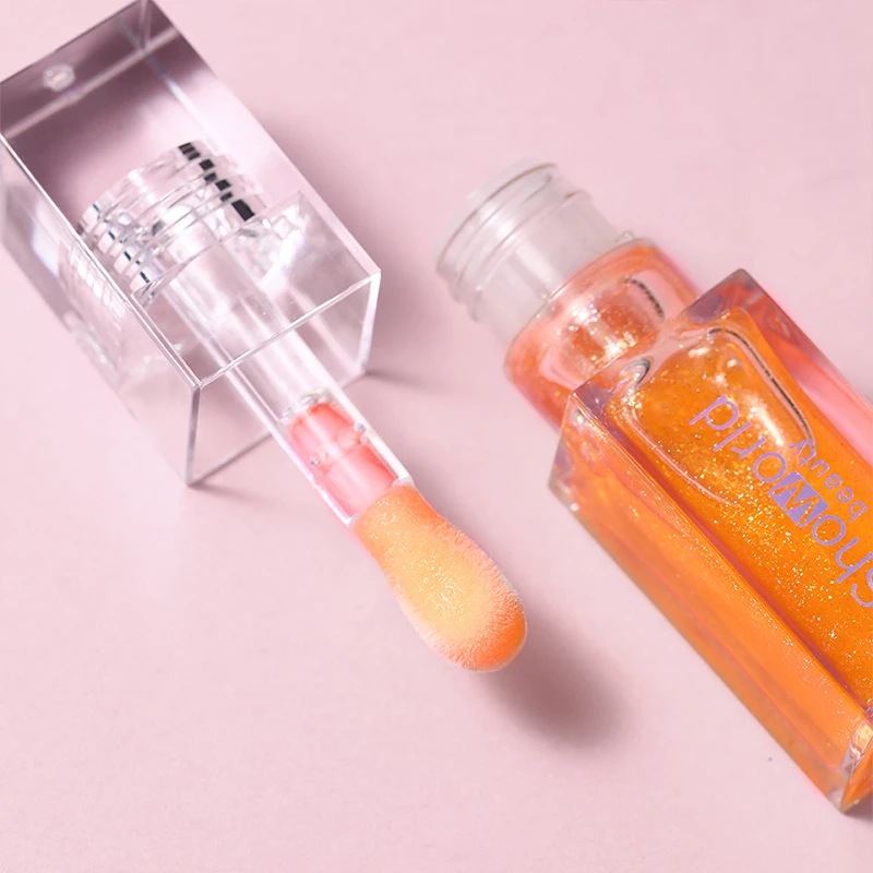 Lucidalabbra idratante giallo chiaro, lucidalabbra lucido e oleoso, prodotto naturale per illuminare le labbra, utilizzato per abbellire le labbra