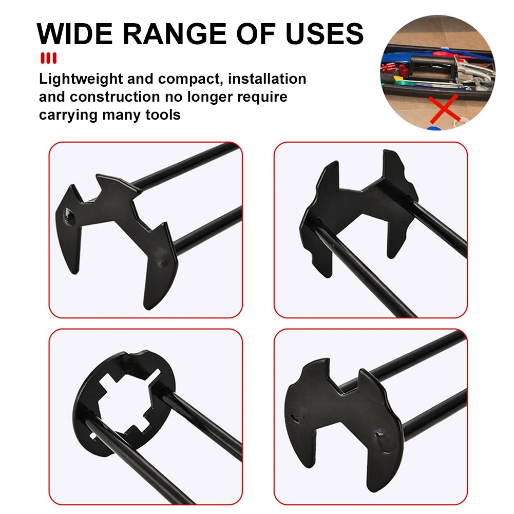 1/2PCS Plumbers Wrench 7 Sizes Sink Wrench Four-Jaw Hex Under Sink Wrench Faucet Tool Multifunctional Steel for Tight Spaces