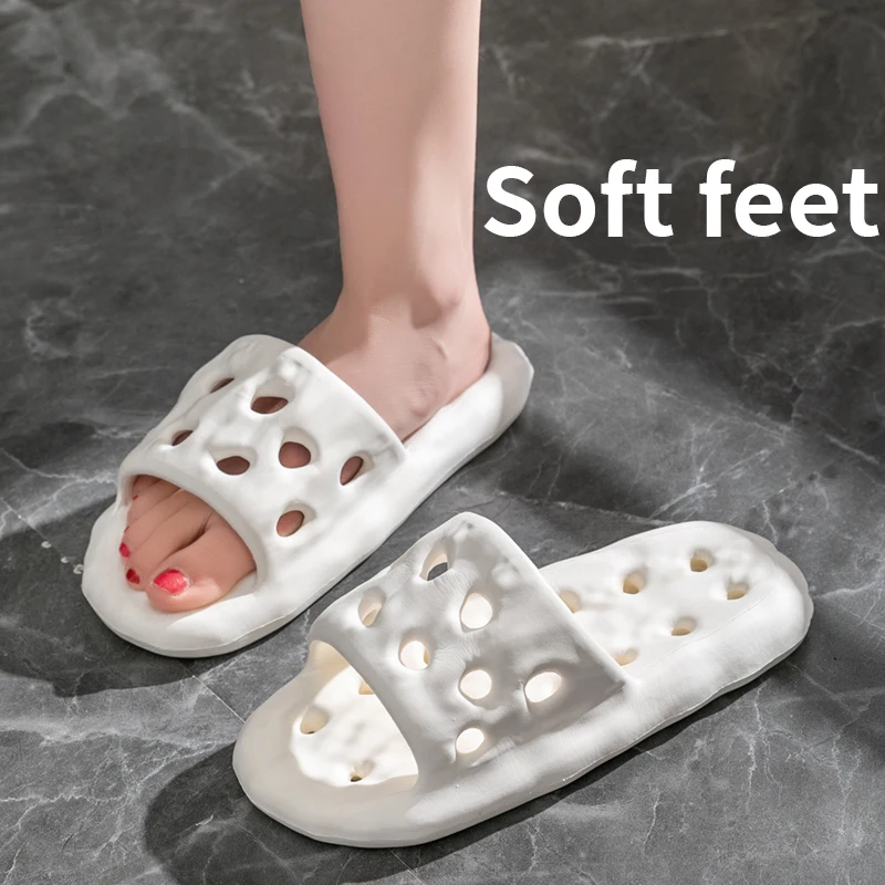 Bathroom shower slippers for all seasons indoor home couples, anti slip and leak proof quick drying slippers