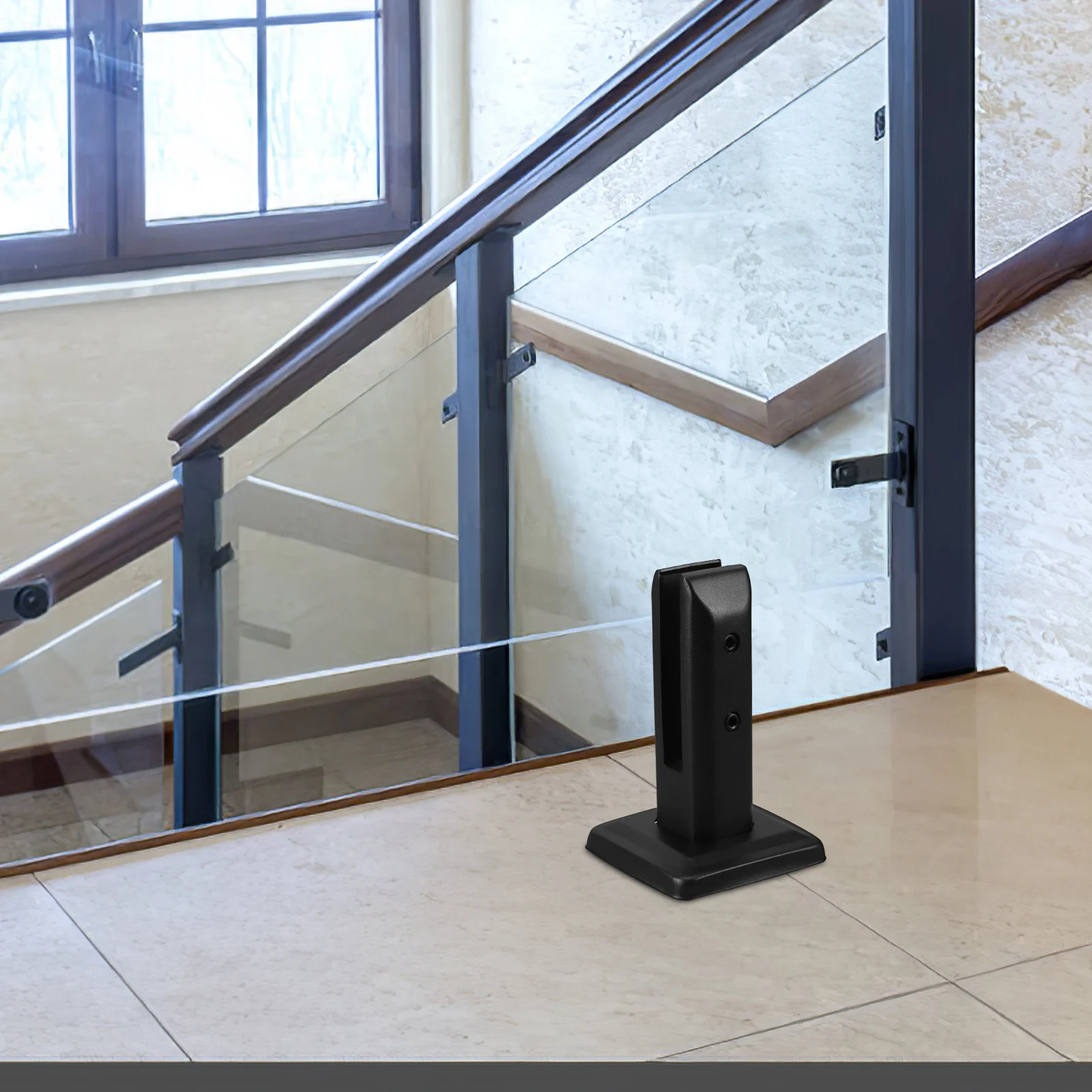 

Stainless Steel Handrail Accessories 201 Material Black Decorative Glass Clamp for Stairs Railing Bracket Durable Heavy Duty