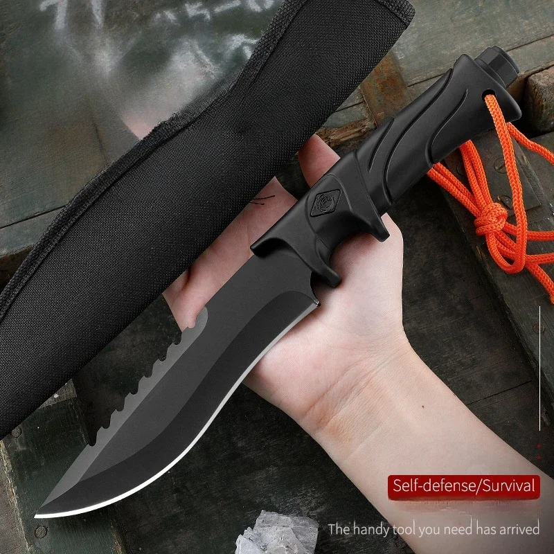 

Portable Outdoor Straight Knife Self-defense Tactical Knifes Meat Eating Knife Camping Fishing Sharp Fruit Knife Faca exterior