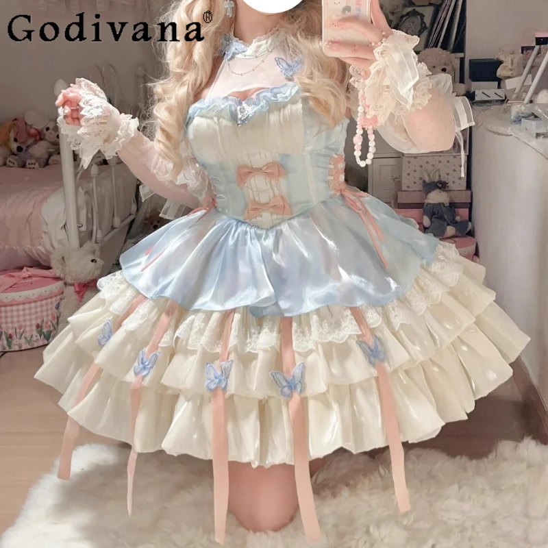 

Lolita Bride Ballet Style Princess Dress Women's Grown Up Birthday Party Short Dress Female Cosplay Japanese Style Dress