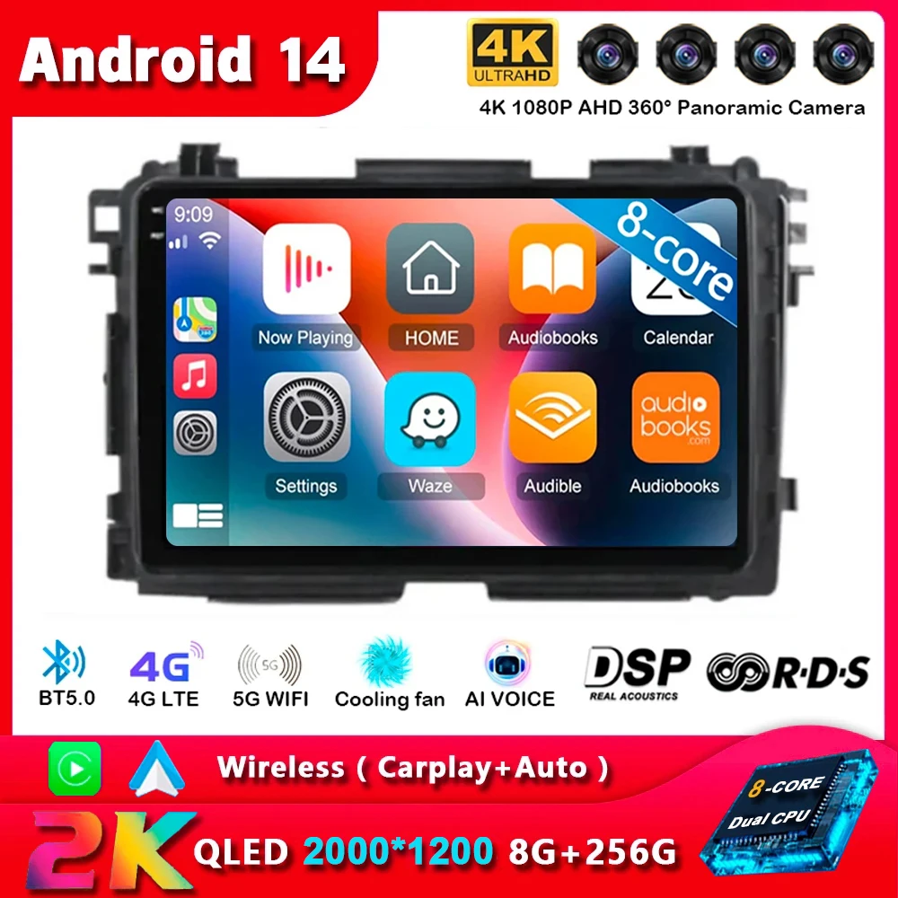 

Android 14 Carplay Auto For Honda Vezel HR-V HRV HR V XRV 2013 2014 2015 2016 - 2019 Multimedia Car Radio Player WIFI+4G Stereo