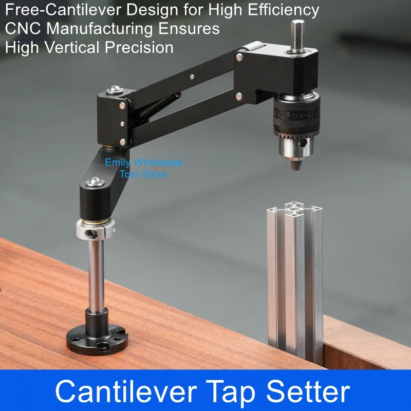 Tapping Cantilever Bracket, Hand Drill, Lightweight Cantilever Aluminum Alloy DIY Horizontal and Vertical Tapping Tool