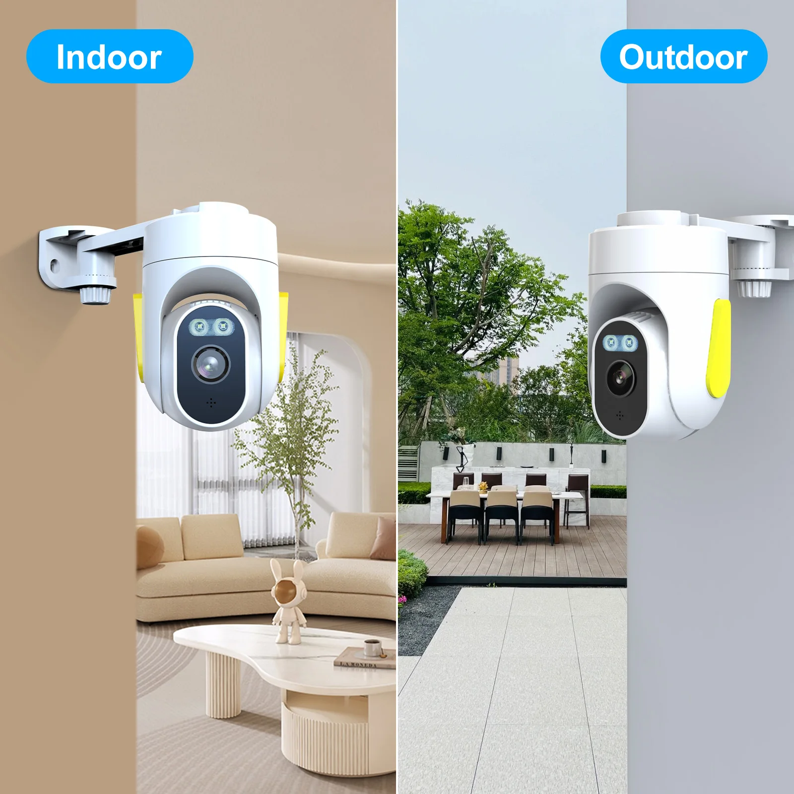 4MP Outdoor Camera Security Wireless 2K 2, 4G WiFi Security Camera With 360° PTZ Wired Surveillance Cameras For Home Auto Track