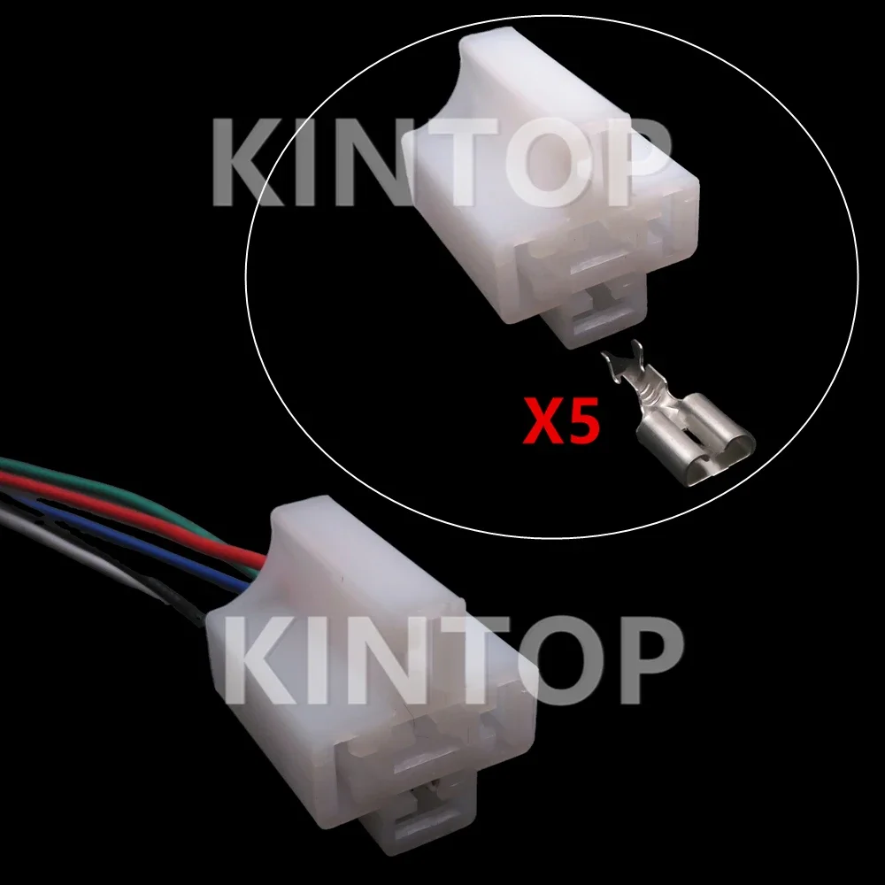 1 Set 5 Pins AC Assembly Car Electric Wire Unsealed Socket 6.3 Series Car Instrument Large Current Plug Auto Relay Connector