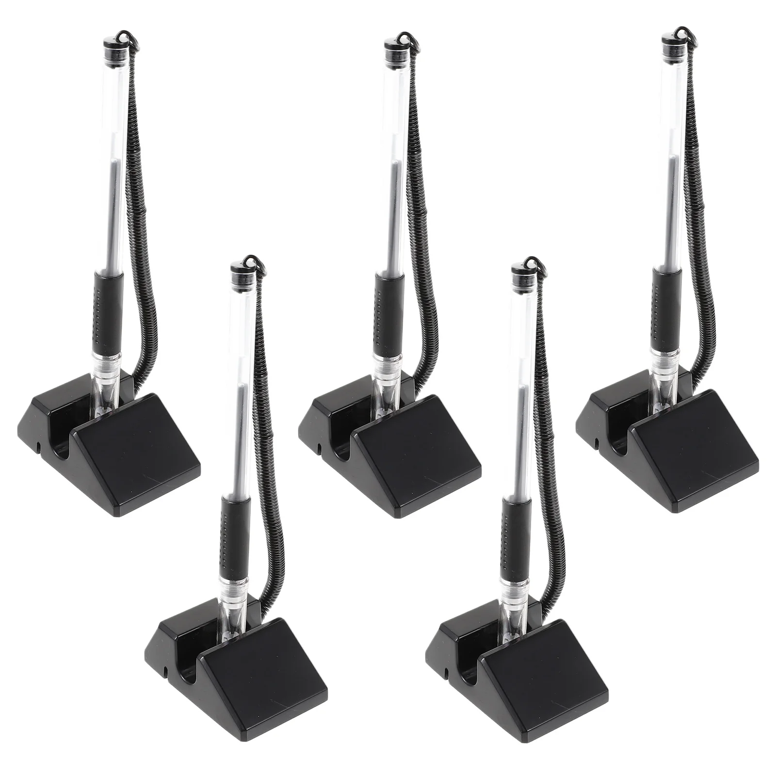 5 قطع من أقلام جل الطاولة المضادة للسرقة ثابتة على سطح المكتب هدية مكتبية للكتابة السلسة أقلام عداد سوداء اللوازم المكتبية