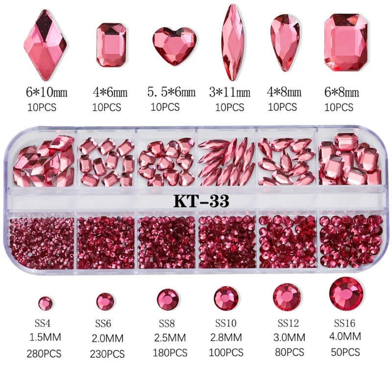 Q1QD Nagelbedels Multi-vormen Nagelsteentjes Bedels Nageledelstenen Nagelkunstdecoraties