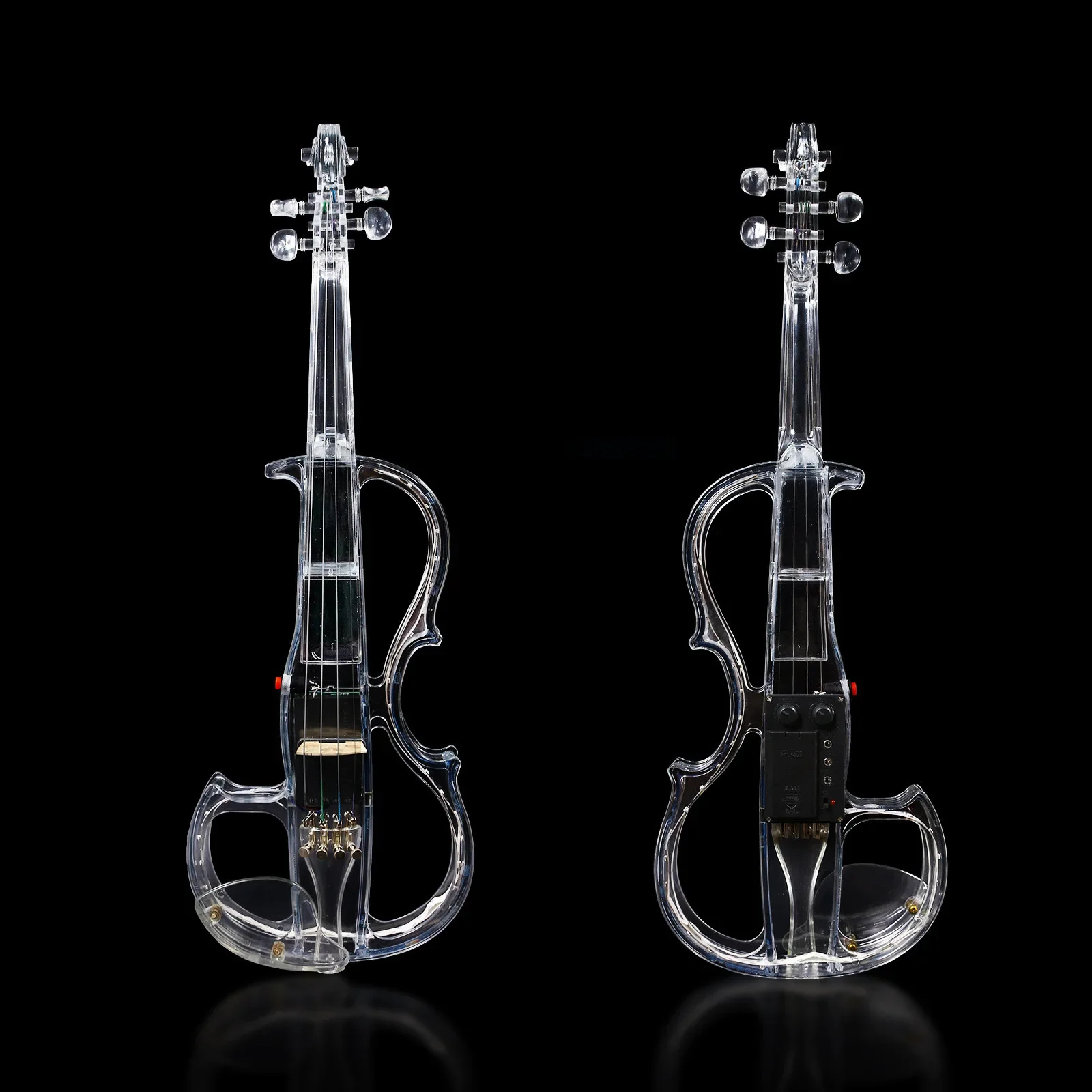 High End 4/4 Electric Acrylic Violin with Transparent Crystal Body and 4 Strings for Stage Performance