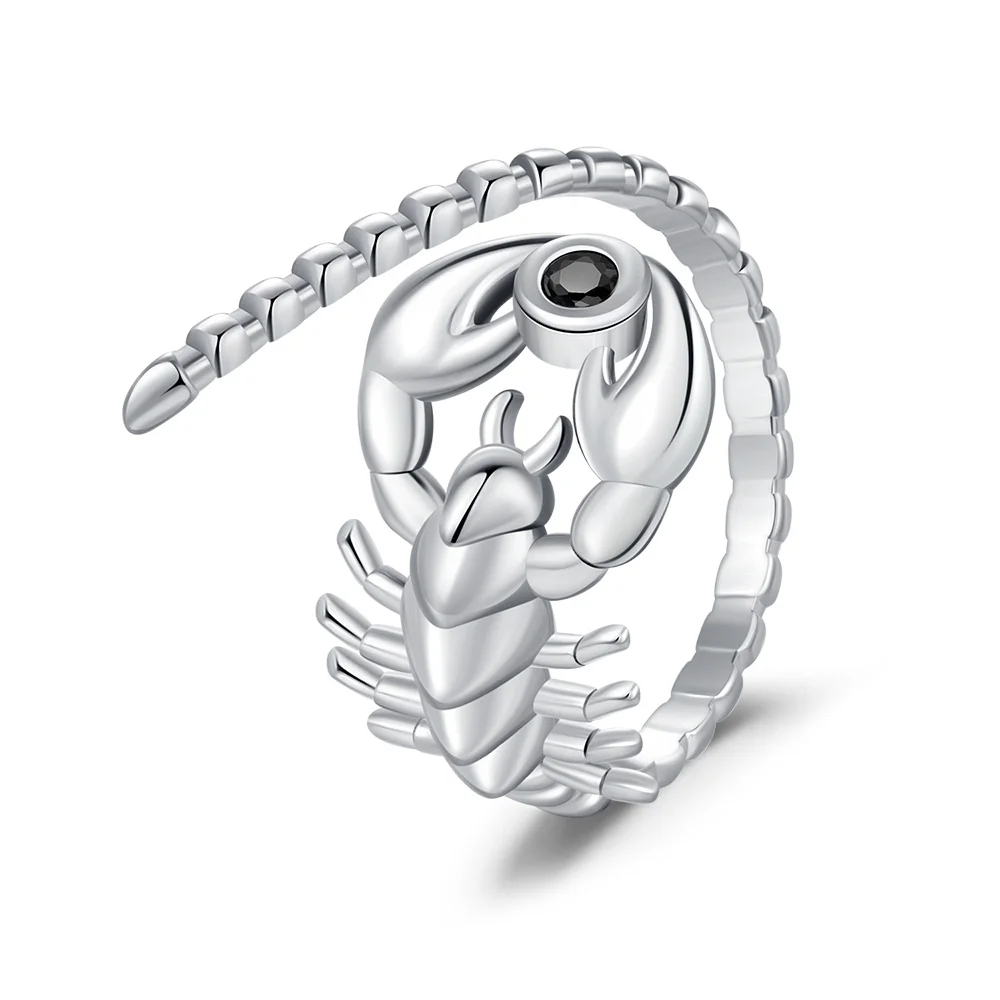 Women's Adjustable 925 Sterling Silver Animal Hoop Ring