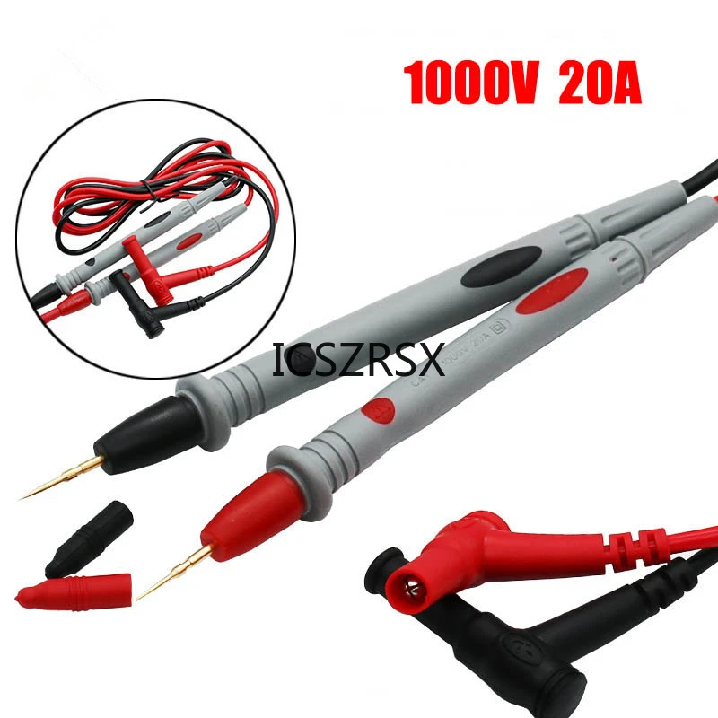 1 Pair Universal Probe Test Leads Pin for Digital Multimeter Needle Tip Meter Multi Meter Tester Lead Probe Wire Pen Cable 20A