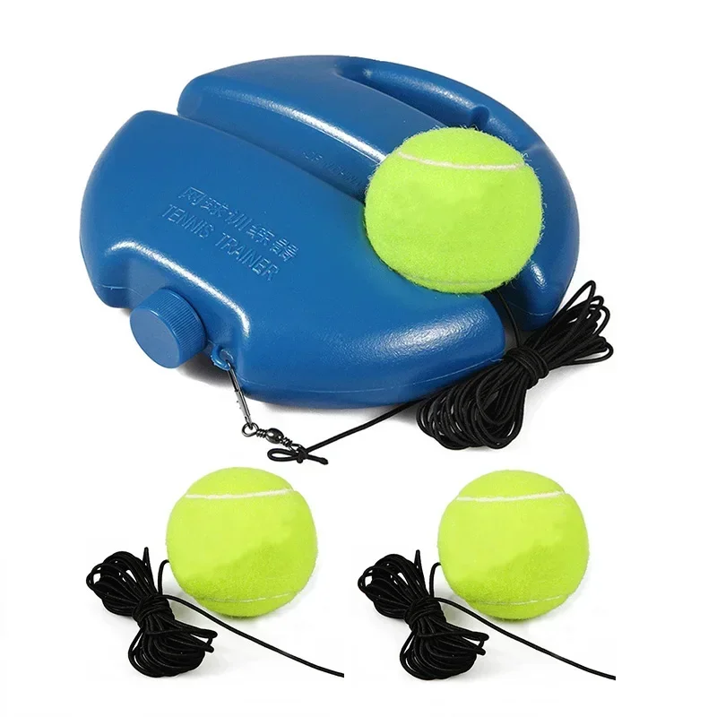 Tennis Single Training Device Practice Outdoor Hit Self-learning Rebound Device Sparsring Device with 3 Balls Tennis Training