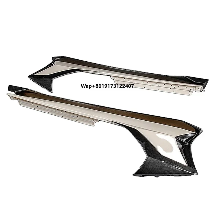 For LP700 LP720 Upgrade SVJ Style Semi-Carbon Fiber Side Skirt Side Spoiler Body Kit
