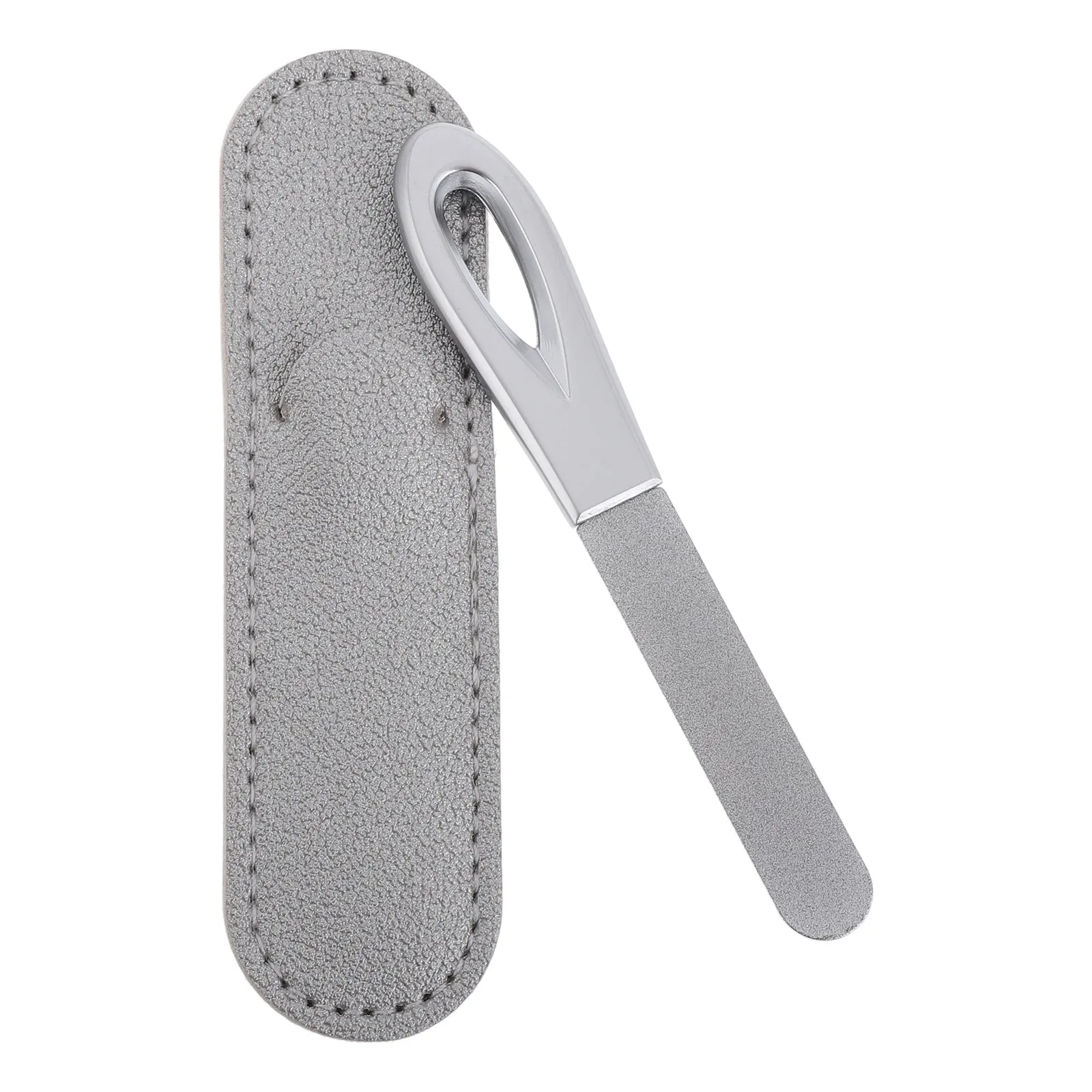 1Set Double Sided Nail File Zinc Aluminium Anti-Slip Handle Fine Grit Nail Shaper for Natural Nails Manicure Pedicure Salon