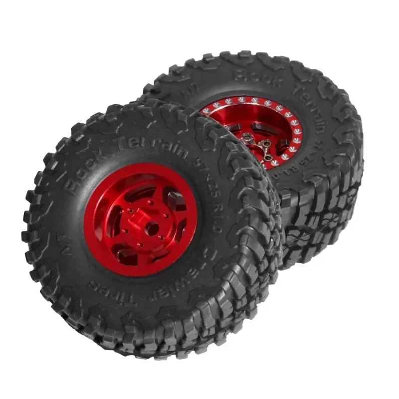 1/18 RC 크롤러 차량용 휠 림 및 머드 타이어, Axial SCX24 FMS FCX24 Enduro24