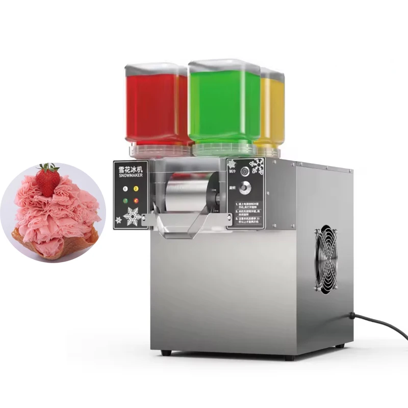 2025 New Air-Cooled Mini Snowflake Ice Maker Dessert Shop Shaved Ice 4 Flavors