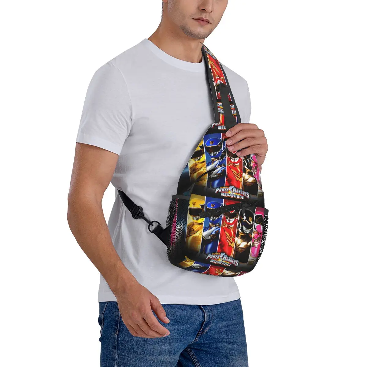 Mighty Morphin Power Ranger bolso de pecho para hombre, bandolera, mochila, bolso de pecho, mochila de viaje para senderismo, bolso de hombro