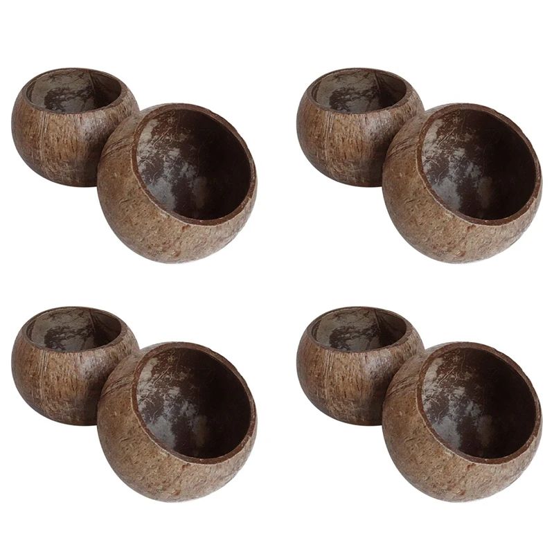 4X Can Pouring Candle Coconut Shell Bowl,Coconut Shell,Coconut Wood Bowl, Creative Decoration Bowl,Storage Bowl