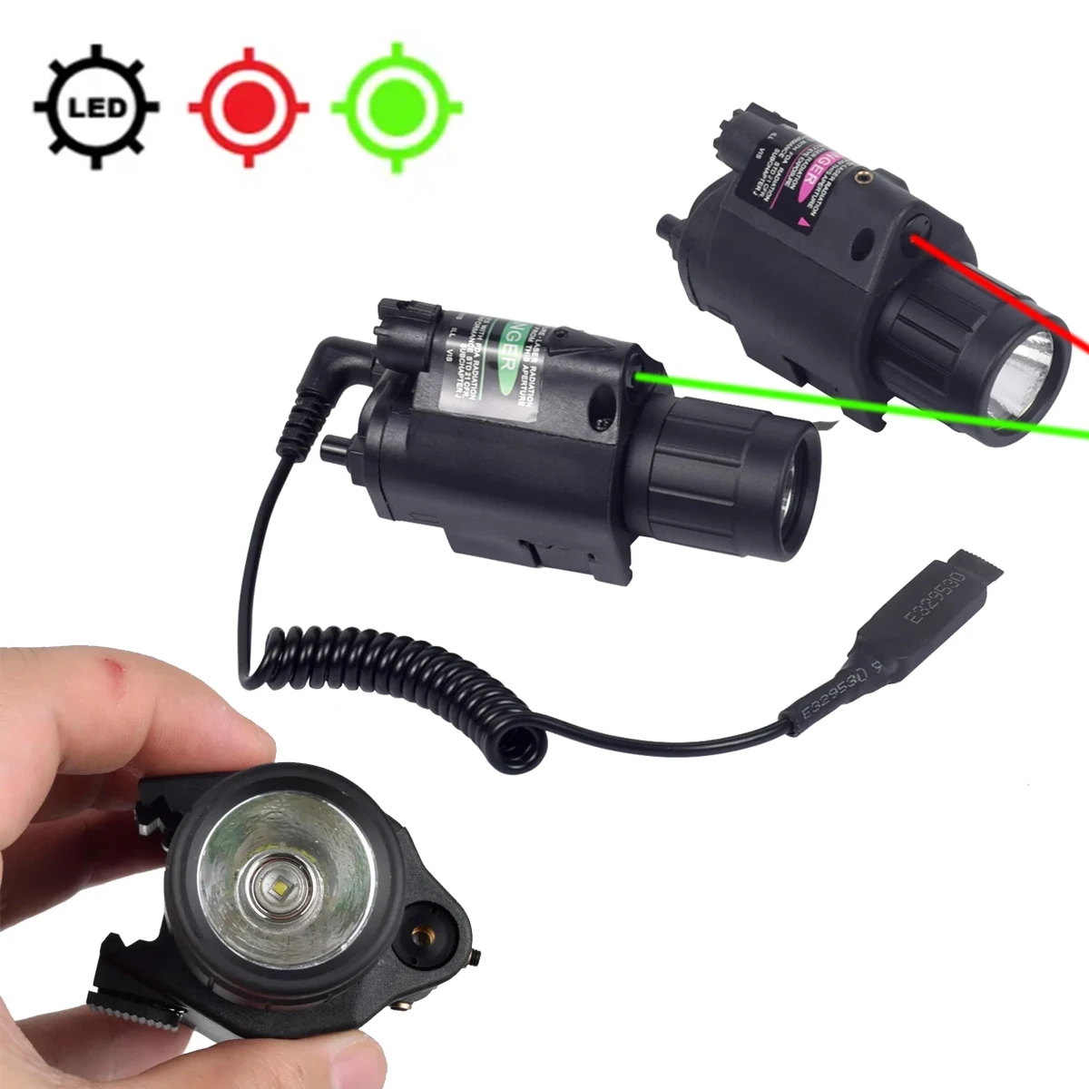 Tactical Weaponlight Scout Light Green Red Dot Laser Pointer Sight For Air soft AR15 Fit 20mm Rail