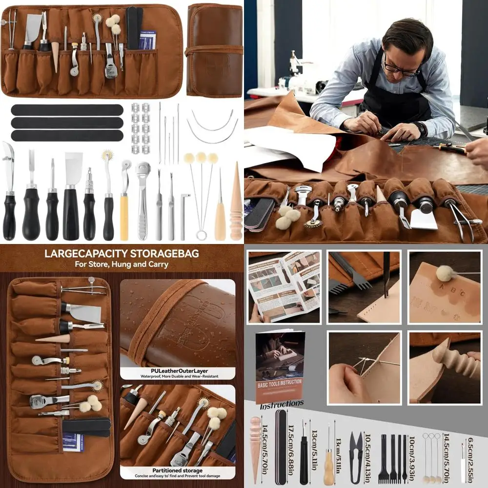 

Beginner to Pro Leather Tooling Kit: Engraving, Punching, Stamping Comprehensive Set for Skilled Leatherworking