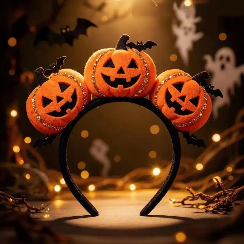 1PCS Halloween Pumpkin Headbands Set - Adorable Jack - O'-Lantern Ears Hair Accessories For Festive Looks