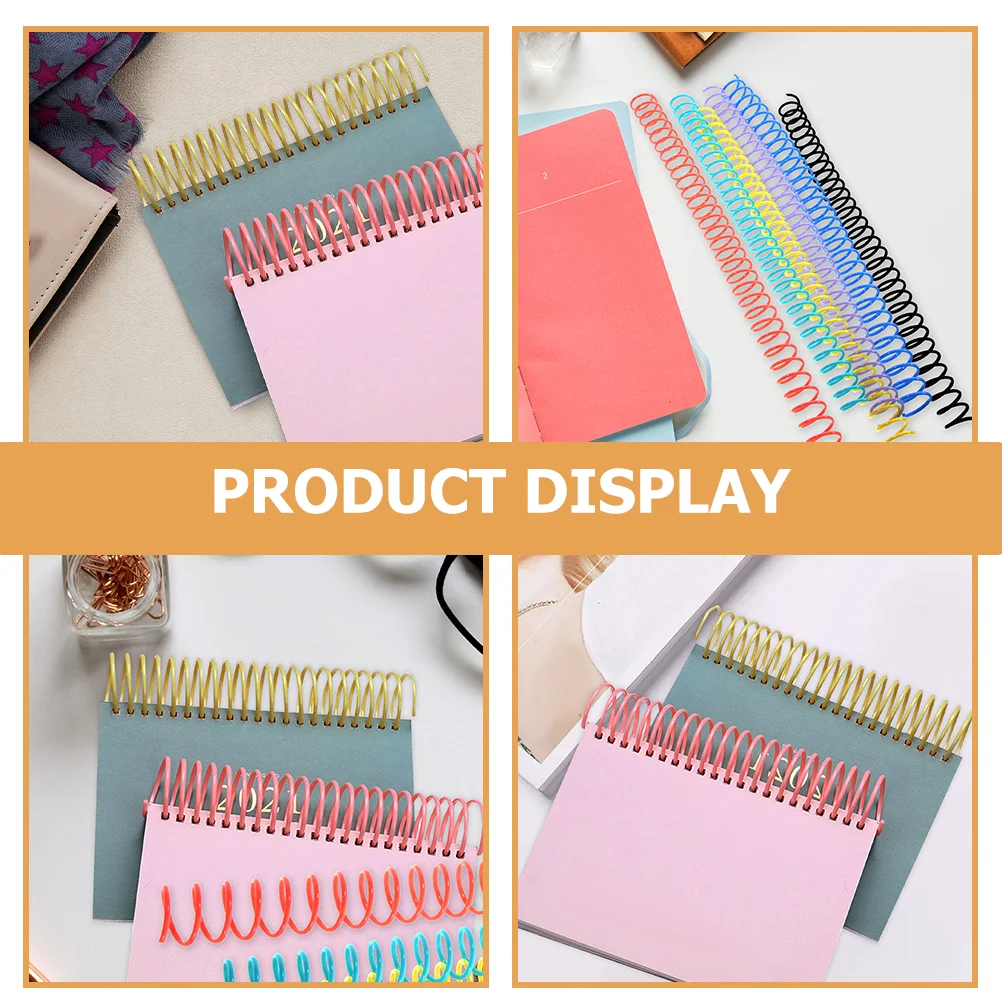 12 Pcs Loose Leaf Coil Business Binder Book Rings Removable Notepad Binding Coils Cuttable Supplies Notebook