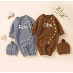 Stickerei Baby Stram pler Set personal isierte Name nach Hause kommen Outfit Neugeborenen Bodysuit Baby party Geschenke benutzer definierte Baby Overall