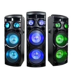 Amazon product Home theatre system Wooden case 300W Super Bass FG212-03 Double 12'' subwoofer DJ powered Party Speaker