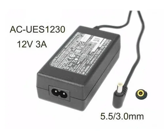 

Power Adapter AC-UES1230, 12V 3A, Barrel 5.5/3.0mm With Pin, 2-Prong