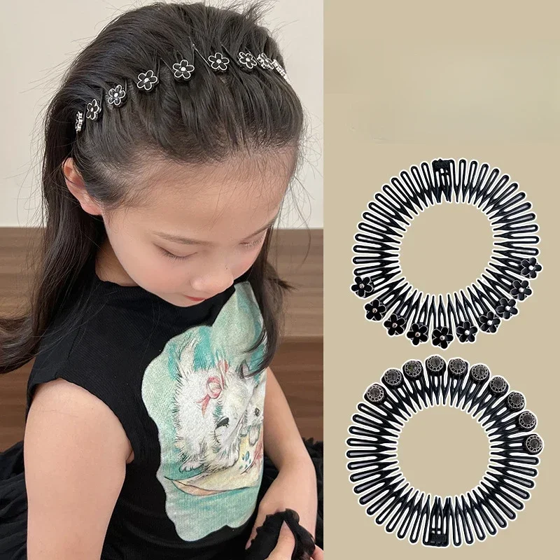 

Fashion Stretch Flower Hairband for Women Plastic Flexible Circle Headband Wavy Hair Hoop Face Wash Fixed Hair Style Accessories