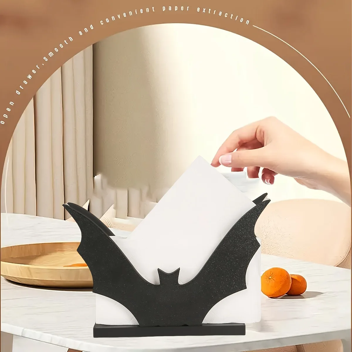 

1pc Bat Paper Towel Holder Home And Office Decoration Crafts Gothic Home Decor Bat Paper Towel Holder