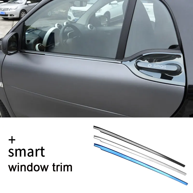 2Pcs Car Stainless Steel Window Decoration Bright Strip For New Smart 453 Fortwo Car Accessories Exterior Styling