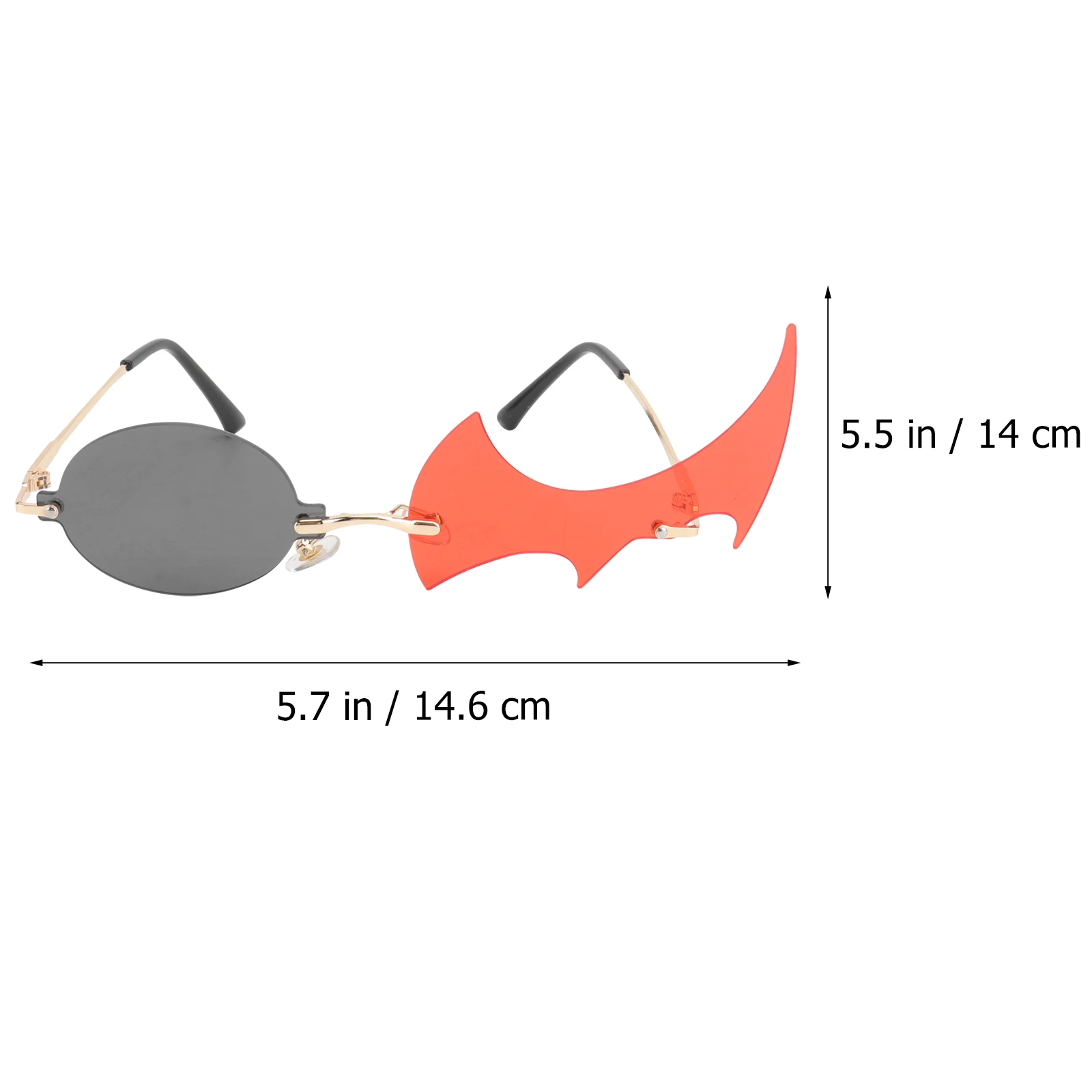 

1 Pair Photo Prop Sunglasses Flame Sunglasses Novelty Polygonal Lens Anti Glare Fashion Party Decorative Gift Photo Prop