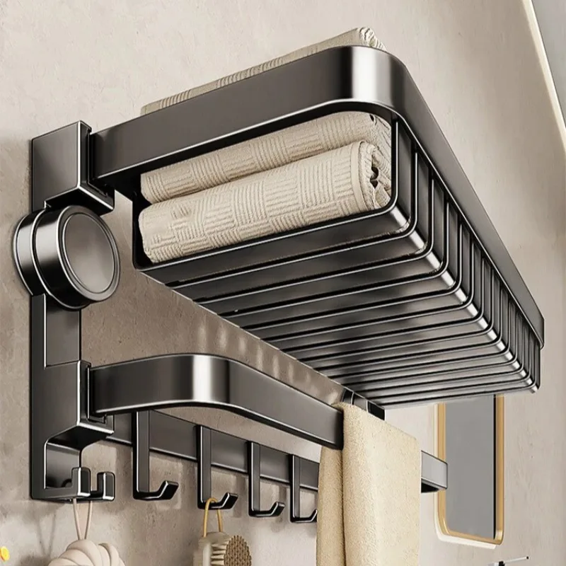 ‌Suction Cup Towel Rack-Bathroom Organizer Drill-Free Hanging Shelf Shower Storage Holder for Towels Toiletries Bath Accessories