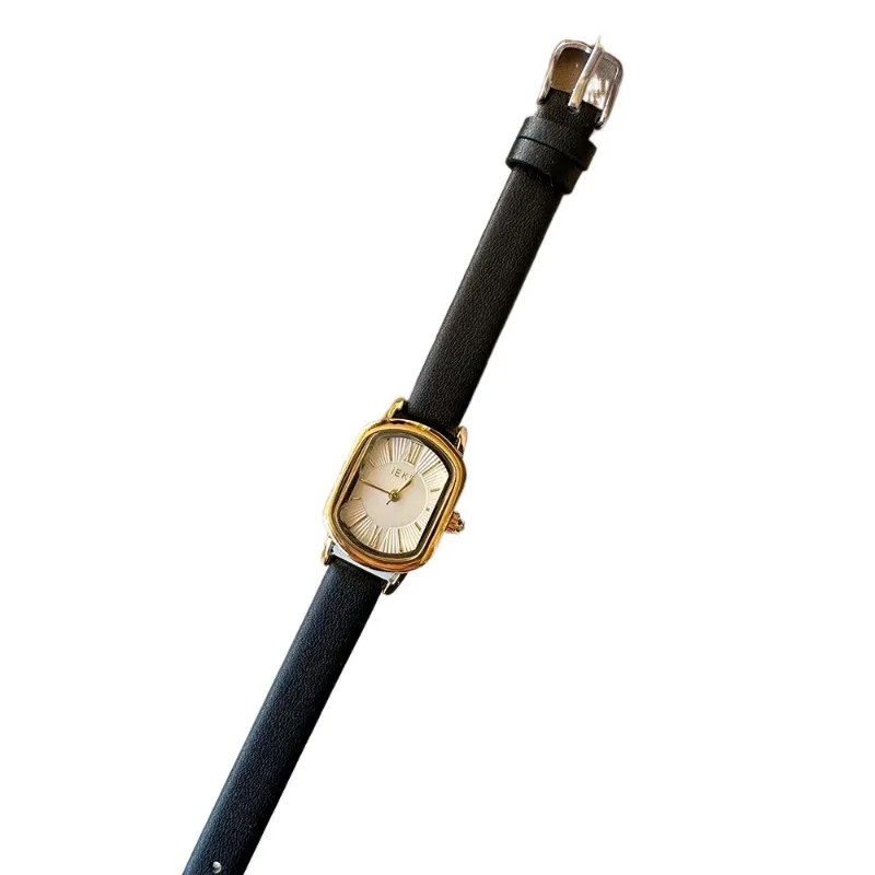 

Small dial oval literary retro student watch female simple temperament leather with quartz watch