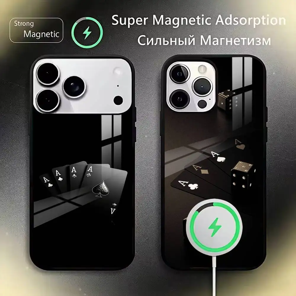 

Premium Poker Card Art Print Phone Case For iPhone17,16,15,14,13,12,11 Plus,Pro Magnetic For Magsafe Wireless Charging