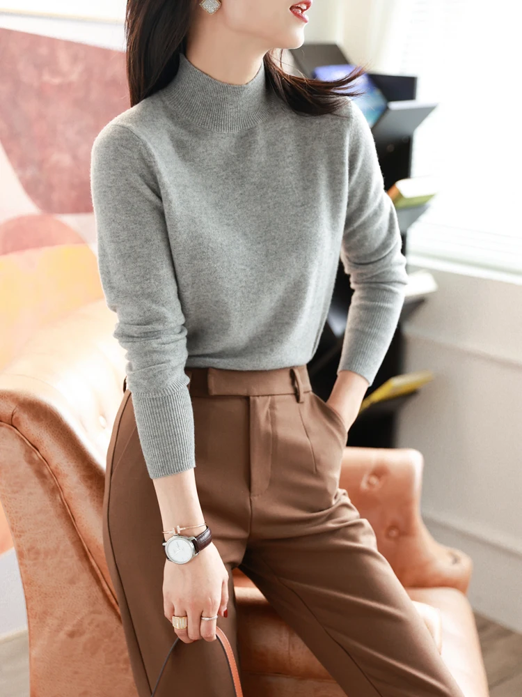 Autumn Winter chic Bottom Sweaters Women Fashion Turtleneck Pullover Slim Long Sleeve Knitted Jumper Soft Warm Pull Femme Top