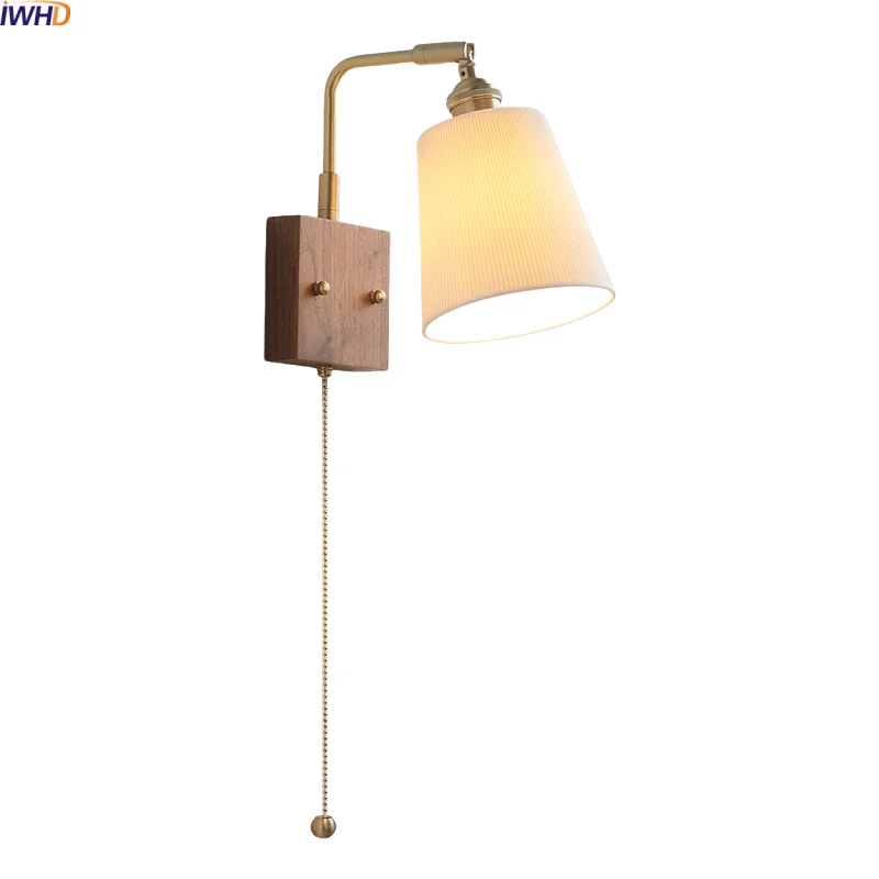 

IWHD Bathroom Mirror LED Wall Light Fixture White Ceramic Lampshade Interior For Home Modern Nordic Decor Bedside Lamp Arandela