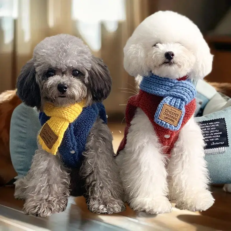 Pet Kittens Puppies Teddy Dog Scarfl Autumn Winter Warm Fash