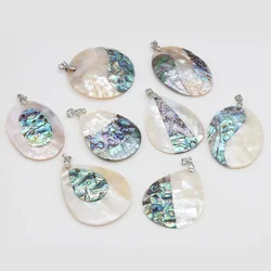 Natural Abalone Shell Pendant Geometry Mother of Pearl Splicing Exquisite Charms for Jewelry Making DIY Necklace Accessories