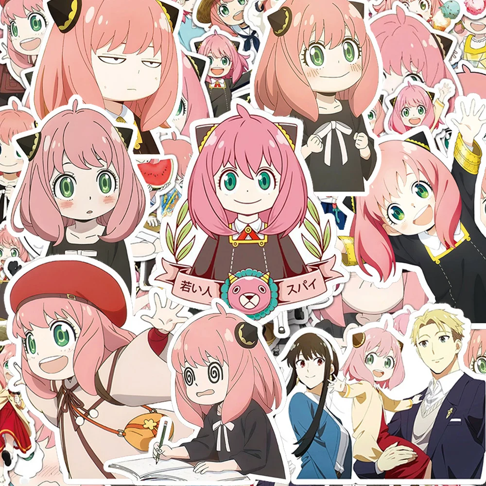 10/30/50pcs Anya Forger Anime SPY×FAMILY Stickers Waterdichte Graffiti DIY Notebook Telefoon Gitaar Fiets Leuke cartoon Meisje Decals