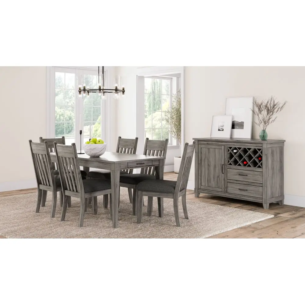 Rustic Gray Side Dining Chair Set of 2