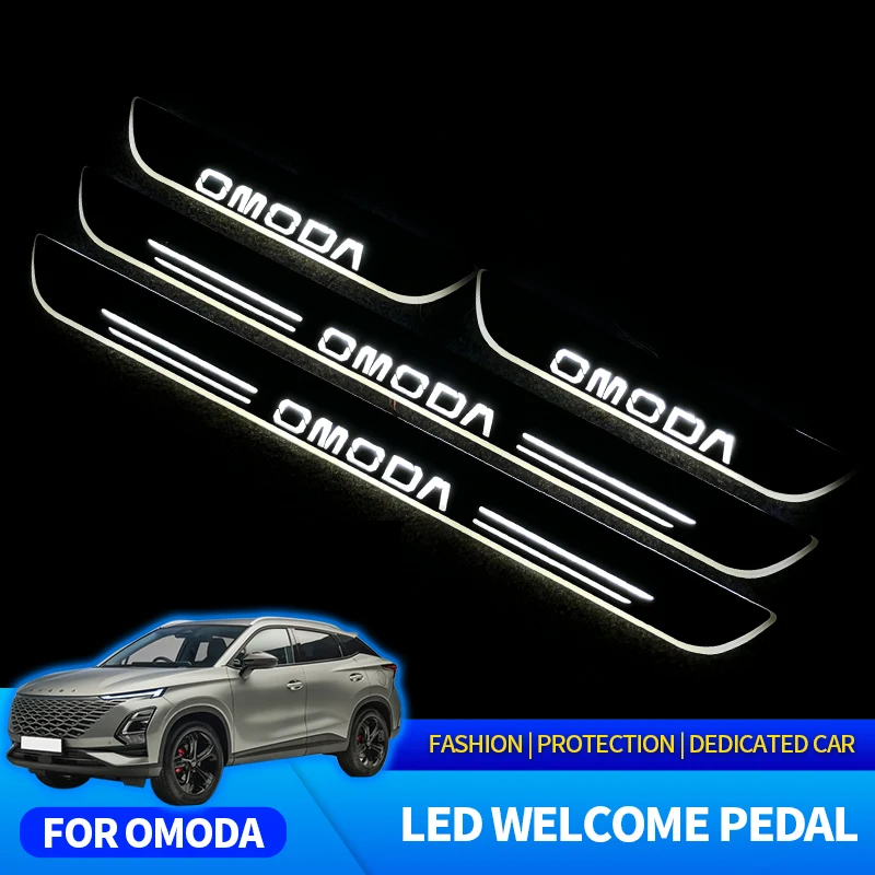 Trim Pedal LED Car Light Door Sill Scuff Plate Pathway Dynamic Streamer Welcome Lamp For Chery Omoda C5 5 FX 2023 2024 2025